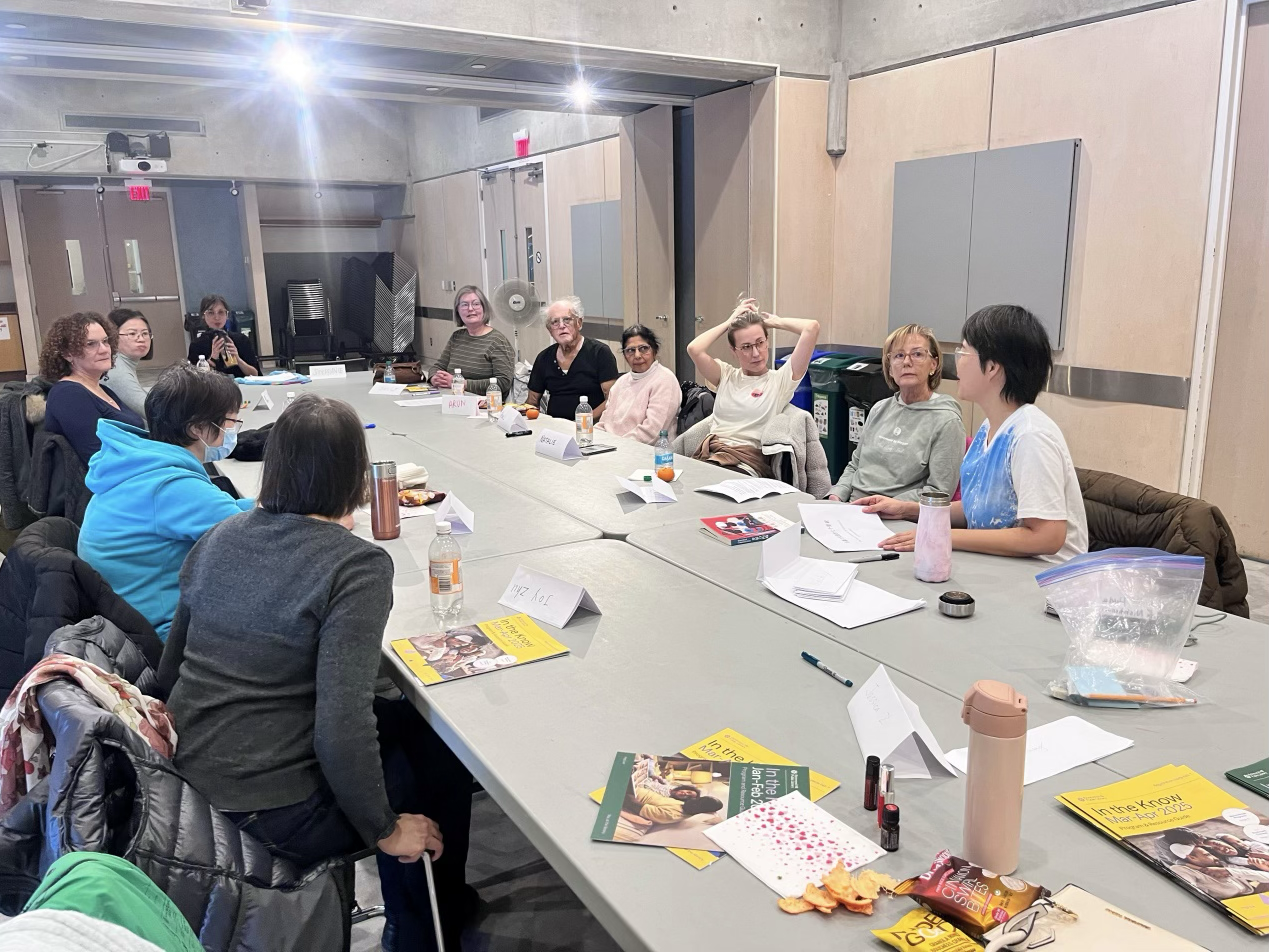 Stella leading a Nonviolent Communication book discussion group